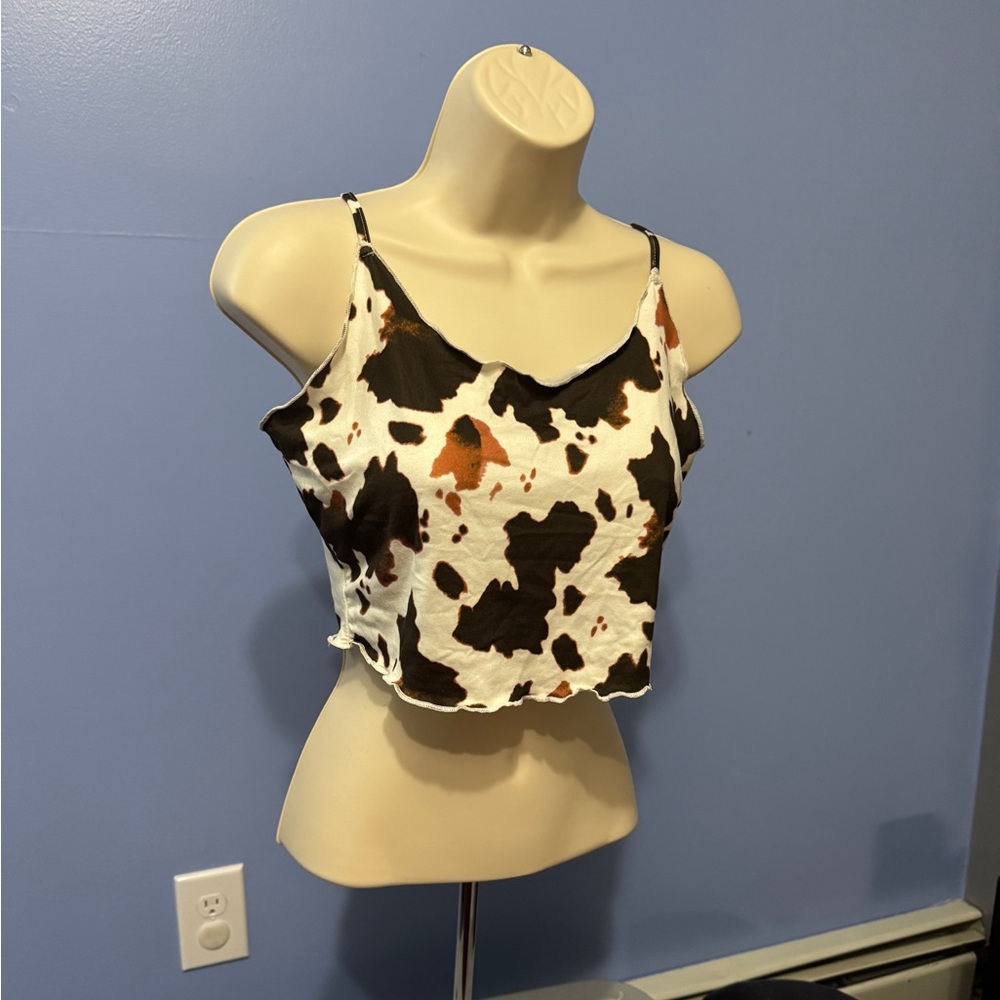 SHEIN Black and White Fitted Camisole Crop Top